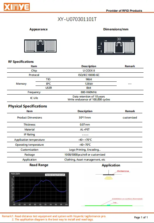 Passive UHF Coated Paper RFID Tag